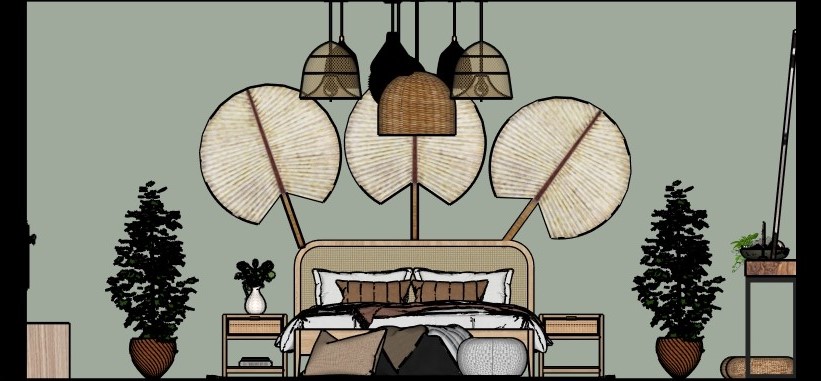 Bohemian Bedroom - Elevation 1