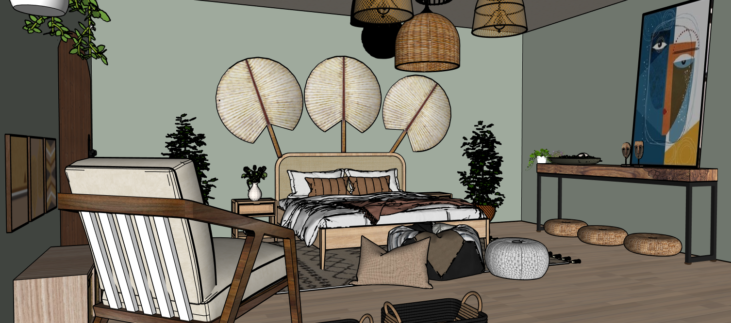 Bohemian Bedroom - Perspective 1
