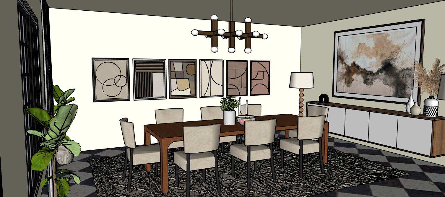 Mid Century Modern Dining Room - Perspective 2