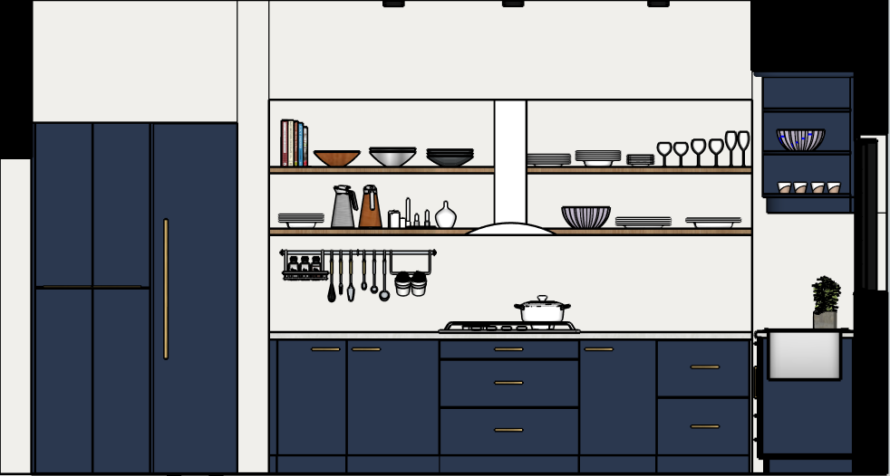 Modern Contemporary Kitchen - ELEVATION 1