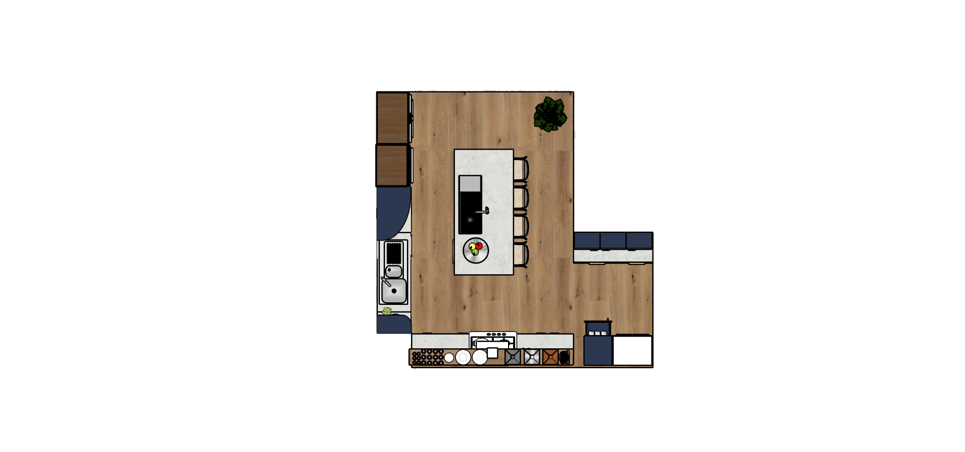 Modern Contemporary Kitchen - Floor Plan