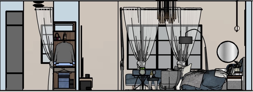 Modern Meets Traditional Master Bedroom ELEVATION 3