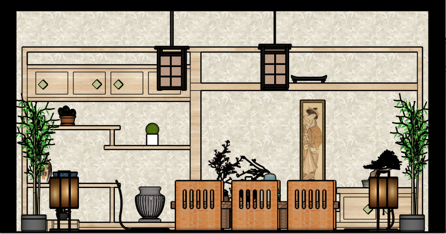Wabi Sabi Dining Room - ELEVATION 1